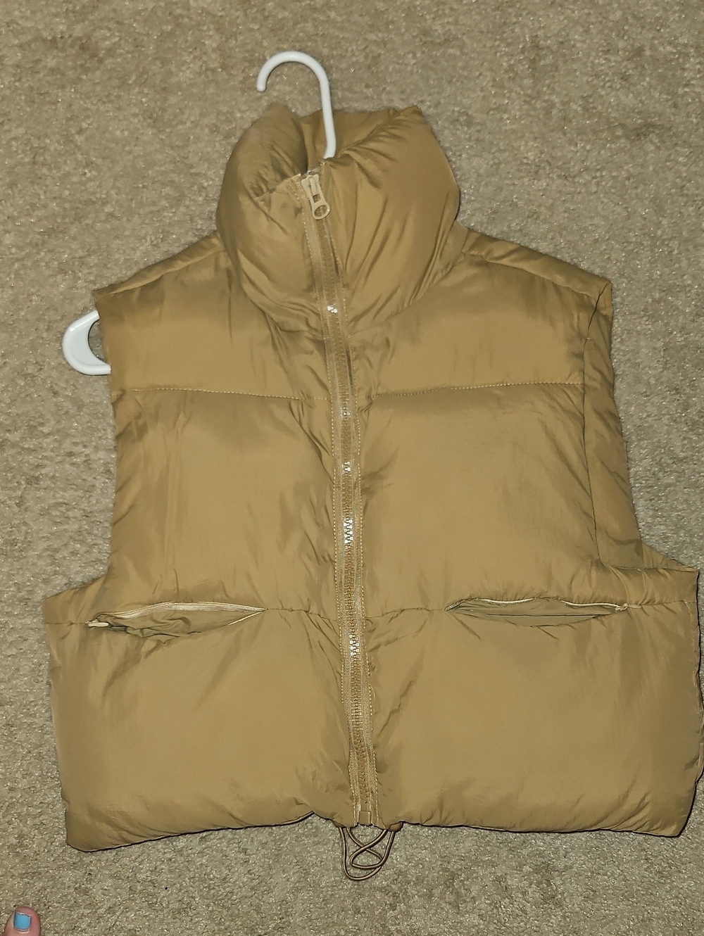 Women's Puffer Vest - Tan Lightweight Insulated Vest